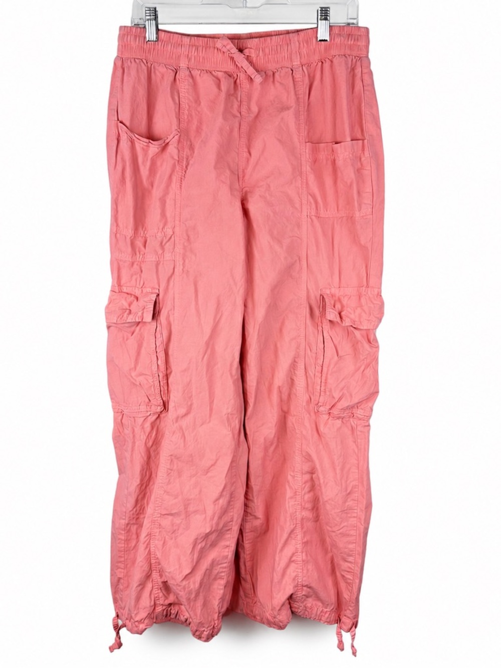 aerie Coral Cargo Pants Drawstring Elastic Waist Utility Pocket Capri M